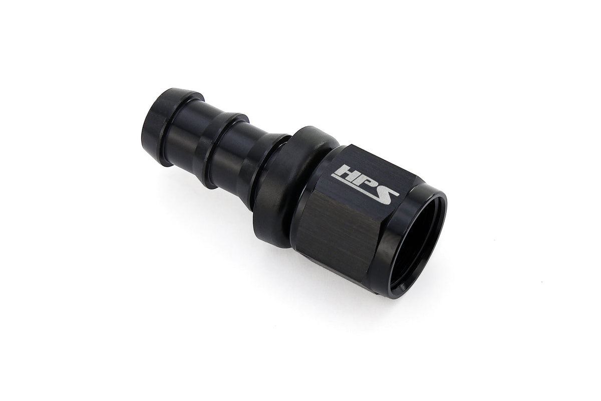 HPS Performance Straight -6 Push-on Hose End to AN Female Aluminum Black