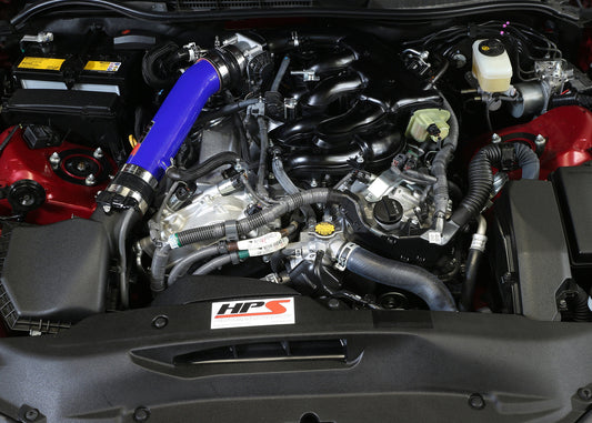 HPS Performance Post MAF Air Intake Aluminum Tube, Blue, 27-560BL