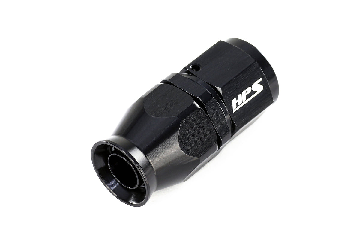 HPS Performance 180 Degree -4 Compression Teflon Hose End to AN Female for Stainless Steel Reinforced PTFE Hose Aluminum Black