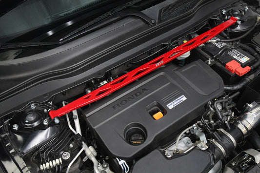 HPS Performance Aluminum Front Strut Tower Brace Bar, Red, 42-104R