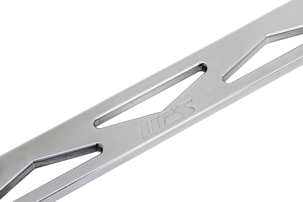 HPS Performance Aluminum Front Strut Tower Brace Bar, Polished, 42-120P