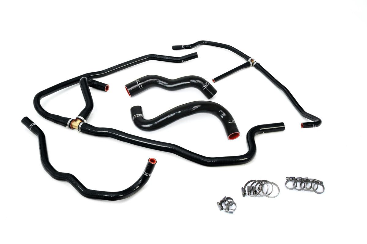HPS Performance High Temp Reinforced Silicone Radiator and Heater Coolant Hose Kit Black 57-1276-BLK