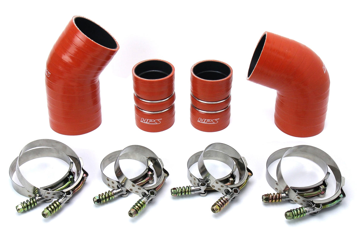 HPS Performance Ultra High Temp Aramid Reinforced Silicone Intercooler Hose Boots Kit Orange 57-1574