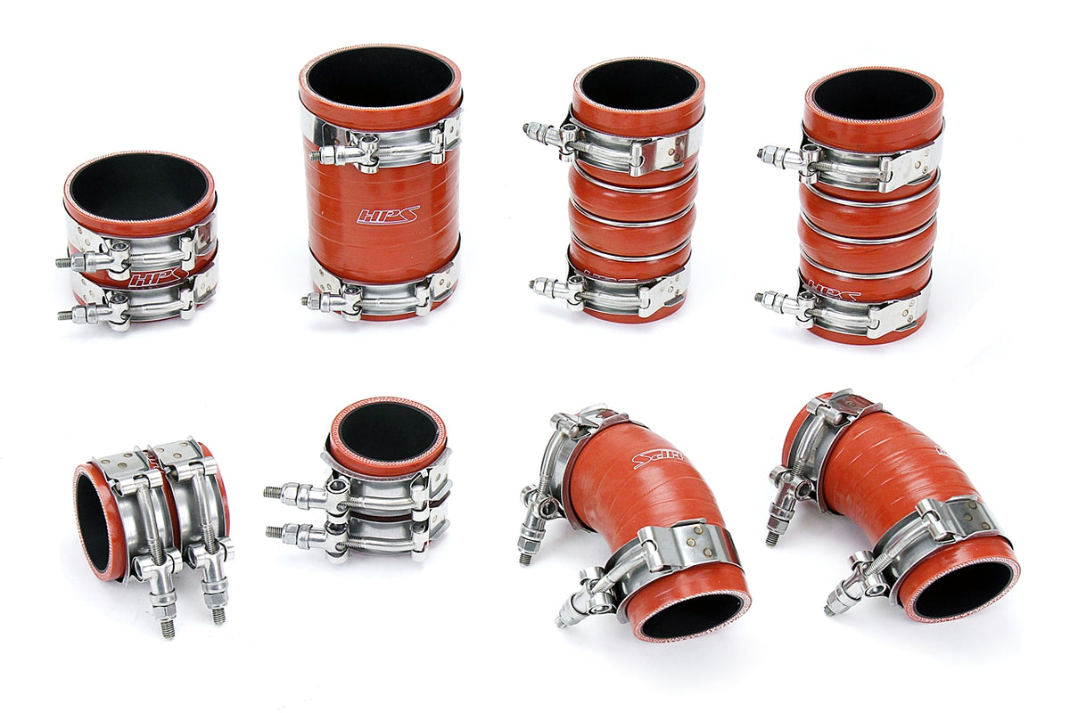 HPS Performance Ultra High Temp Aramid Reinforced Silicone Intercooler Hose Boots Kit Orange 57-1706