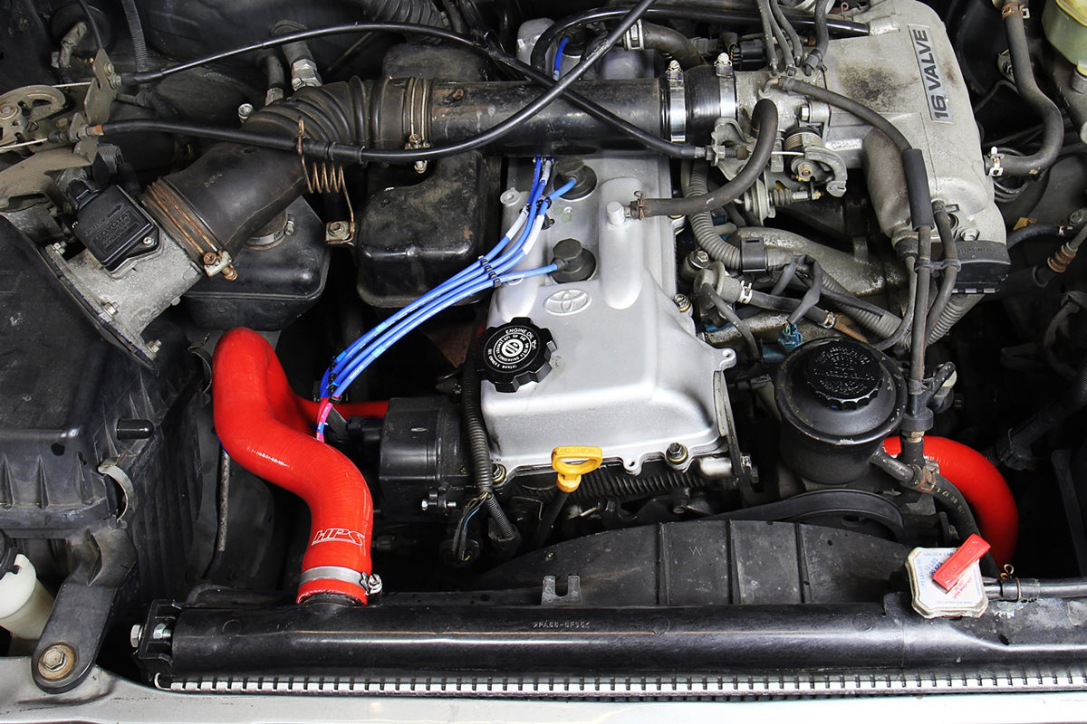 HPS Performance High Temp Reinforced Silicone Radiator Coolant Hose Kit, Red, 57-1746R-RED