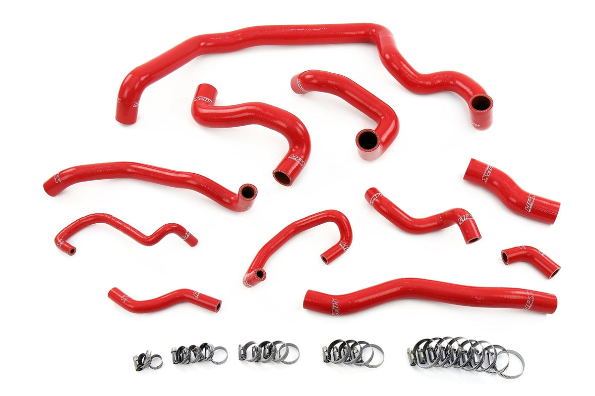 HPS Performance High Temp Reinforced Silicone Radiator Heater Water Pump and Expansion Tank Coolant Hose Kit Red 57-1995-RED
