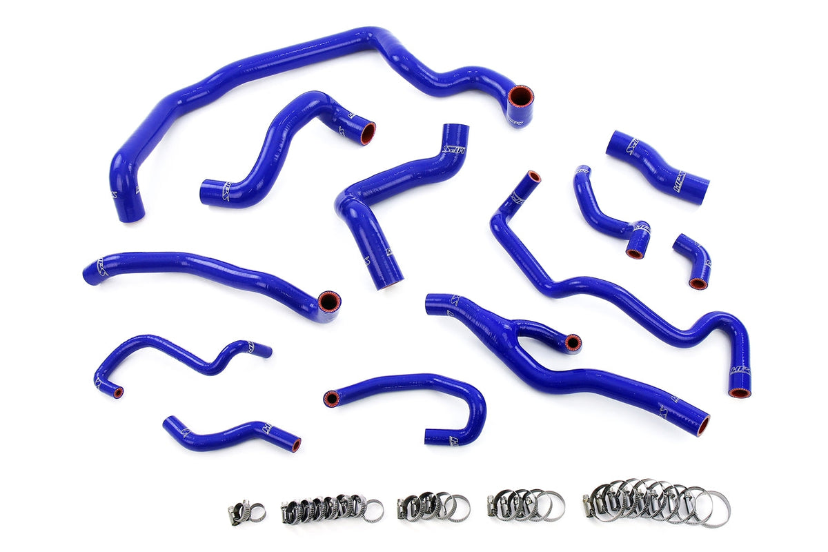 HPS Performance High Temp Reinforced Silicone Radiator Heater Water Pump and Expansion Tank Coolant Hose Kit Blue 57-2000-BLUE
