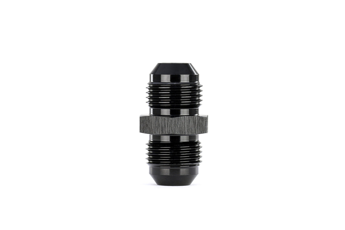 HPS Performance Straight -16 AN Male to Male Union Adapter, Aluminum, Black