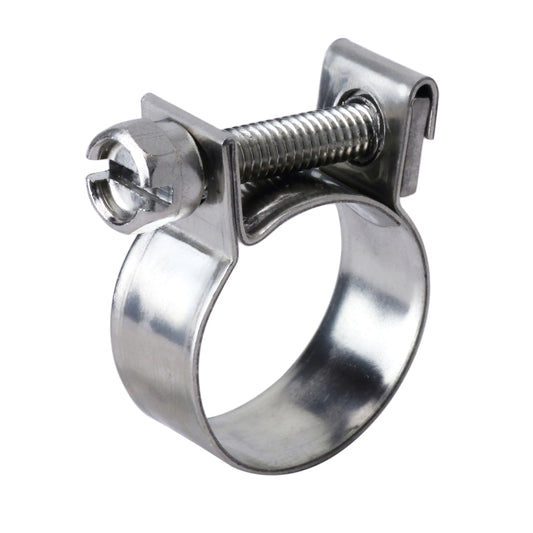 HPS #12 Stainless Steel Fuel Injection Hose Clamps, 10pcs Pack, 25/64" - 15/32" (10mm - 12mm)
