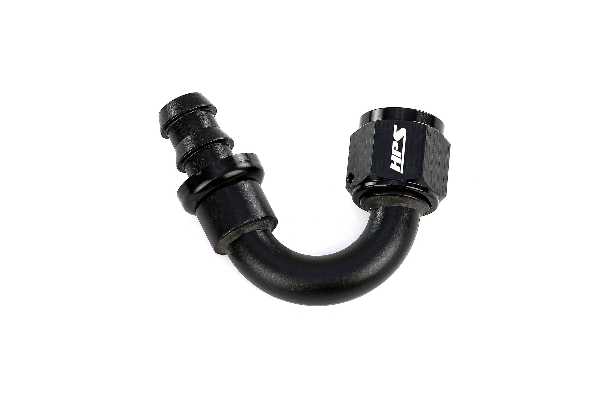 HPS Performance 150 Degree -8 Push-on Hose End to AN Female Aluminum Black