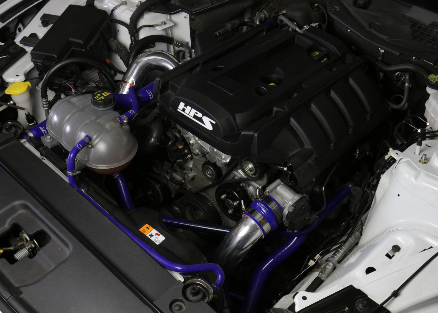 HPS Performance Intercooler Charge Pipe Kit (Cold and Hot Side) with Blue Boots, Black, 17-102WB