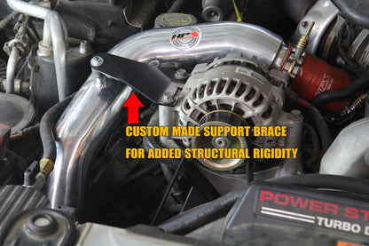 HPS Hot & Cold Side Charge Pipe with Orange CAC Hose Intercooler Boots, Red, 17-105R