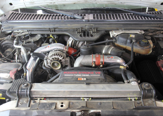 HPS Hot & Cold Side Charge Pipe with Orange CAC Hose Intercooler Boots, Black, 17-105WB