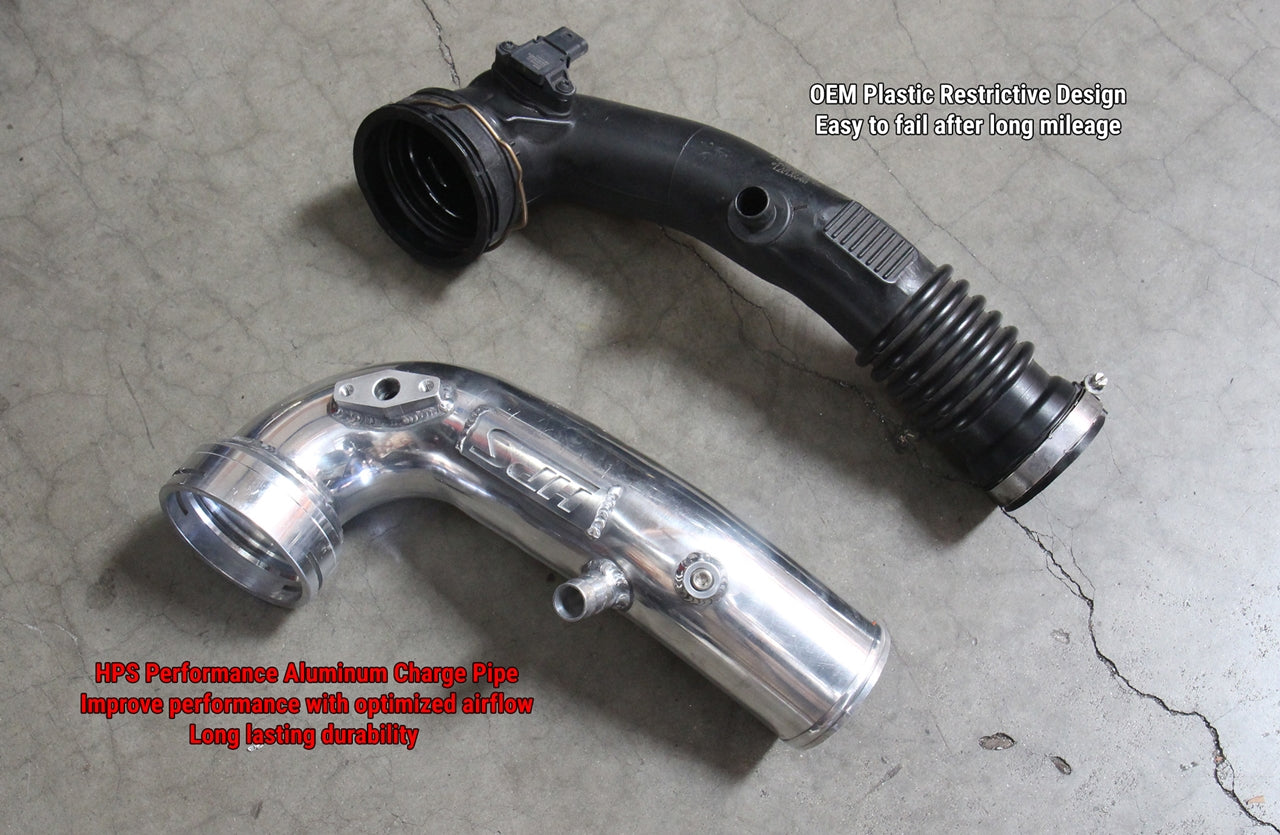 HPS Performance Intercooler Charge Pipe Kit (Cold Side), Black, 17-127WB