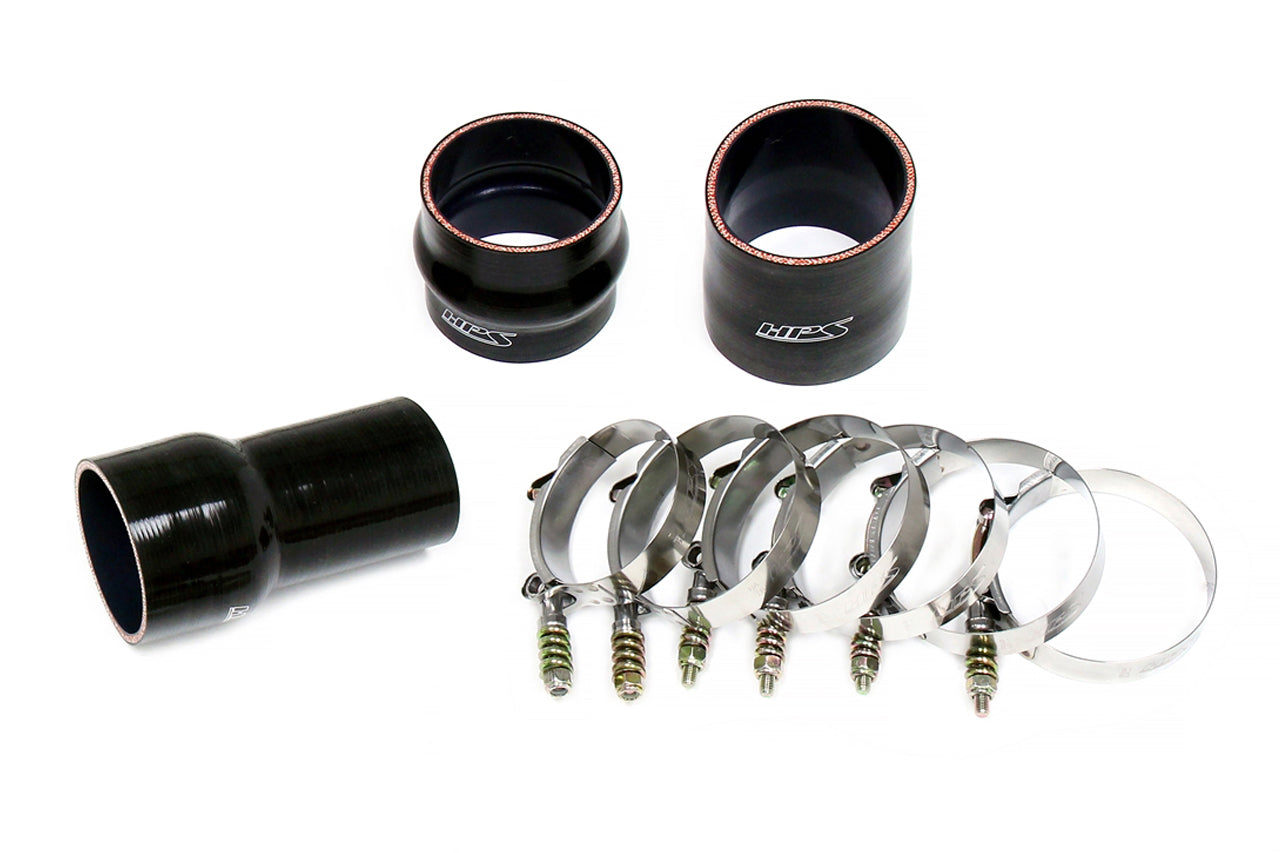 HPS Performance Stainless Steel Intercooler Charge Pipe Kit (Hot Side), Black, 17-149WB