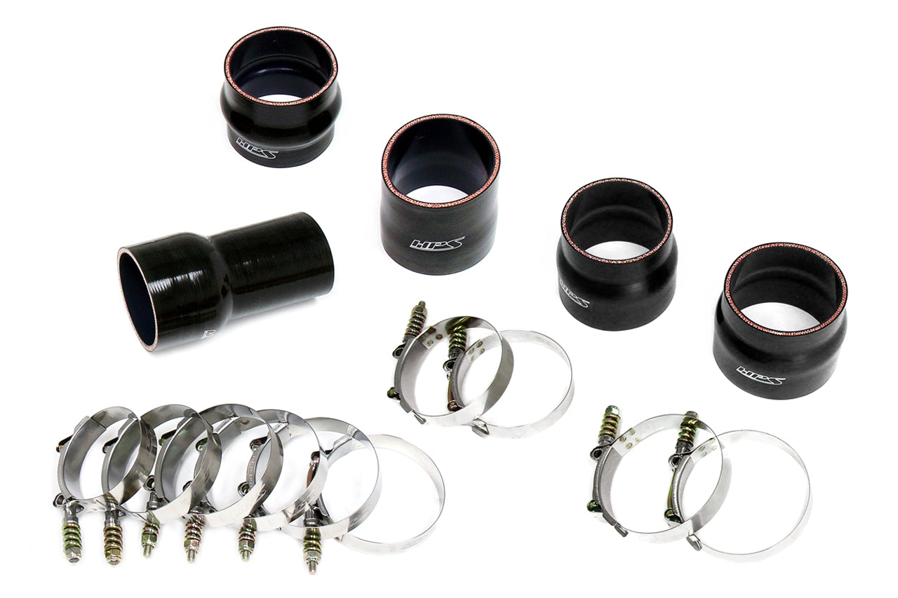 HPS Performance Stainless Steel Intercooler Charge Pipe Kit (Cold and Hot Side), Red, 17-150R