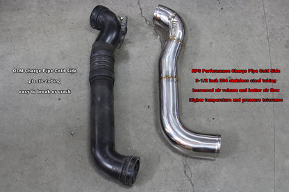 HPS Performance Stainless Steel Intercooler Charge Pipe Kit (Cold and Hot Side), Polished, 17-150P