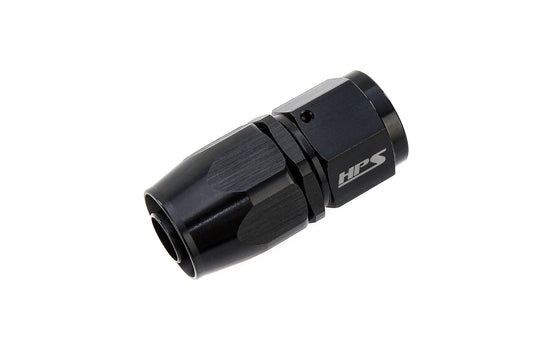HPS Performance Straight -8 Compression Double Swivel Hose End to AN Female Aluminum Black