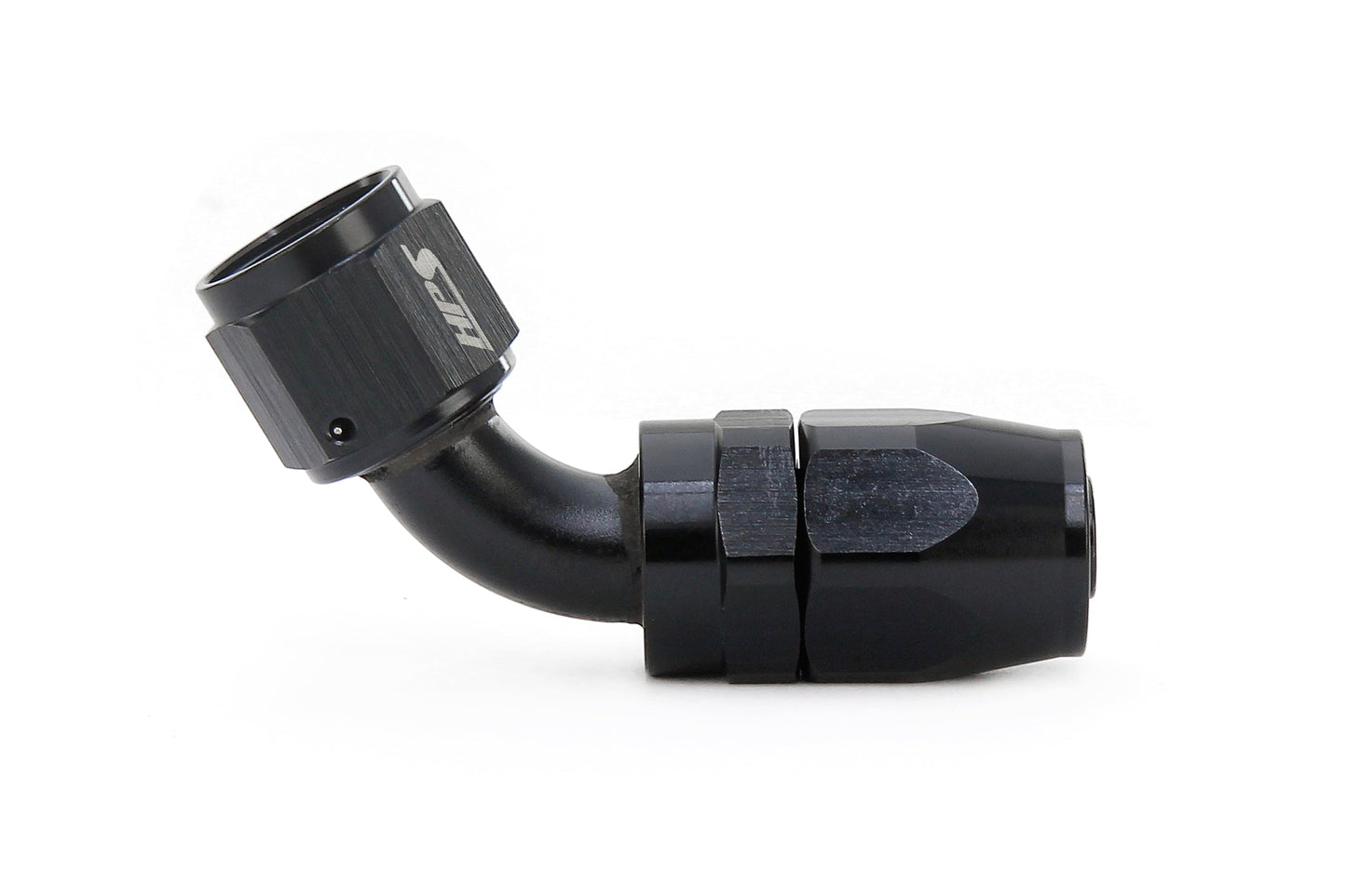HPS Performance 60 Degree -8 Compression Double Swivel Hose End to AN Female Aluminum Black