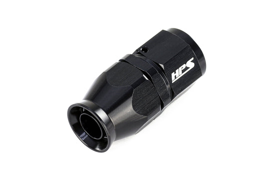 HPS Performance 180 Degree -6 Compression Teflon Hose End to AN Female for Stainless Steel Reinforced PTFE Hose Aluminum Black