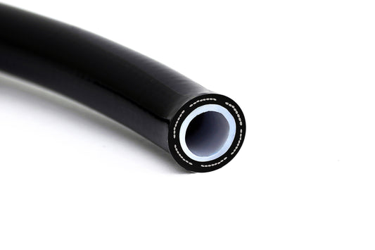 HPS Performance -8 PTFE Stainless Steel Reinforced Braided Hose with Black PVC Sleeve Black