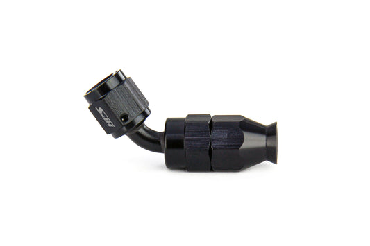 HPS Performance 45 Degree -8 Compression Teflon Hose End to AN Female for Stainless Steel Reinforced PTFE Hose Aluminum Black