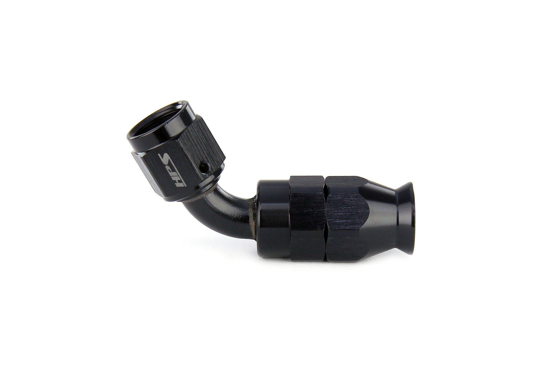 HPS Performance 60 Degree -10 Compression Teflon Hose End to AN Female for Stainless Steel Reinforced PTFE Hose Aluminum Black