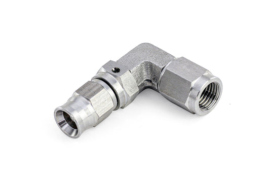 HPS Performance 90 Degree -3 Compression Teflon Hose End to AN Female for PTFE Hose Stainless Steel