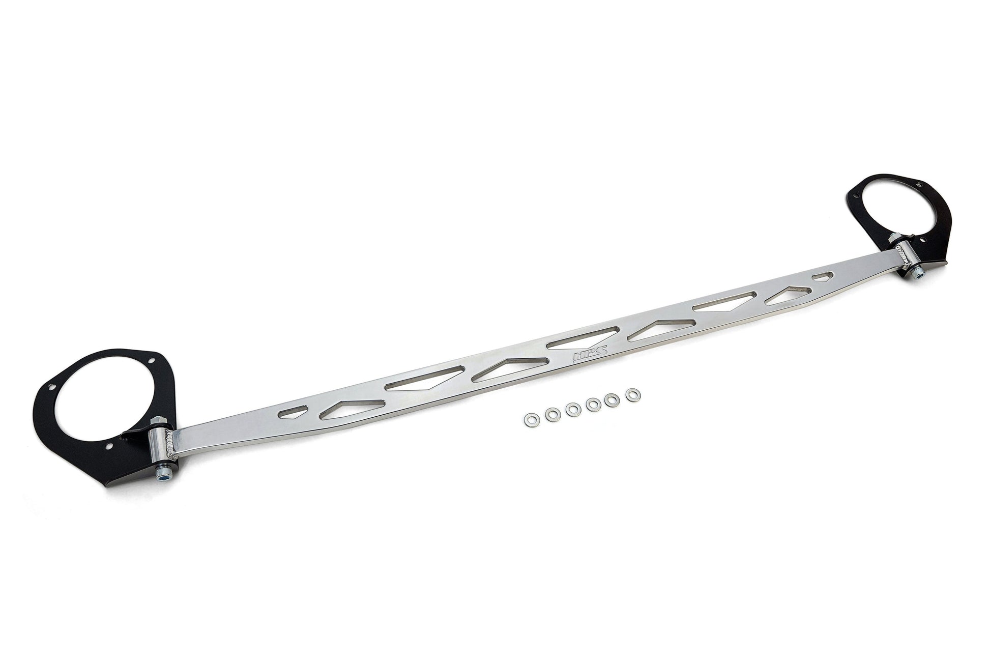 HPS Performance Aluminum Front Strut Tower Brace Bar Polished 42-107P