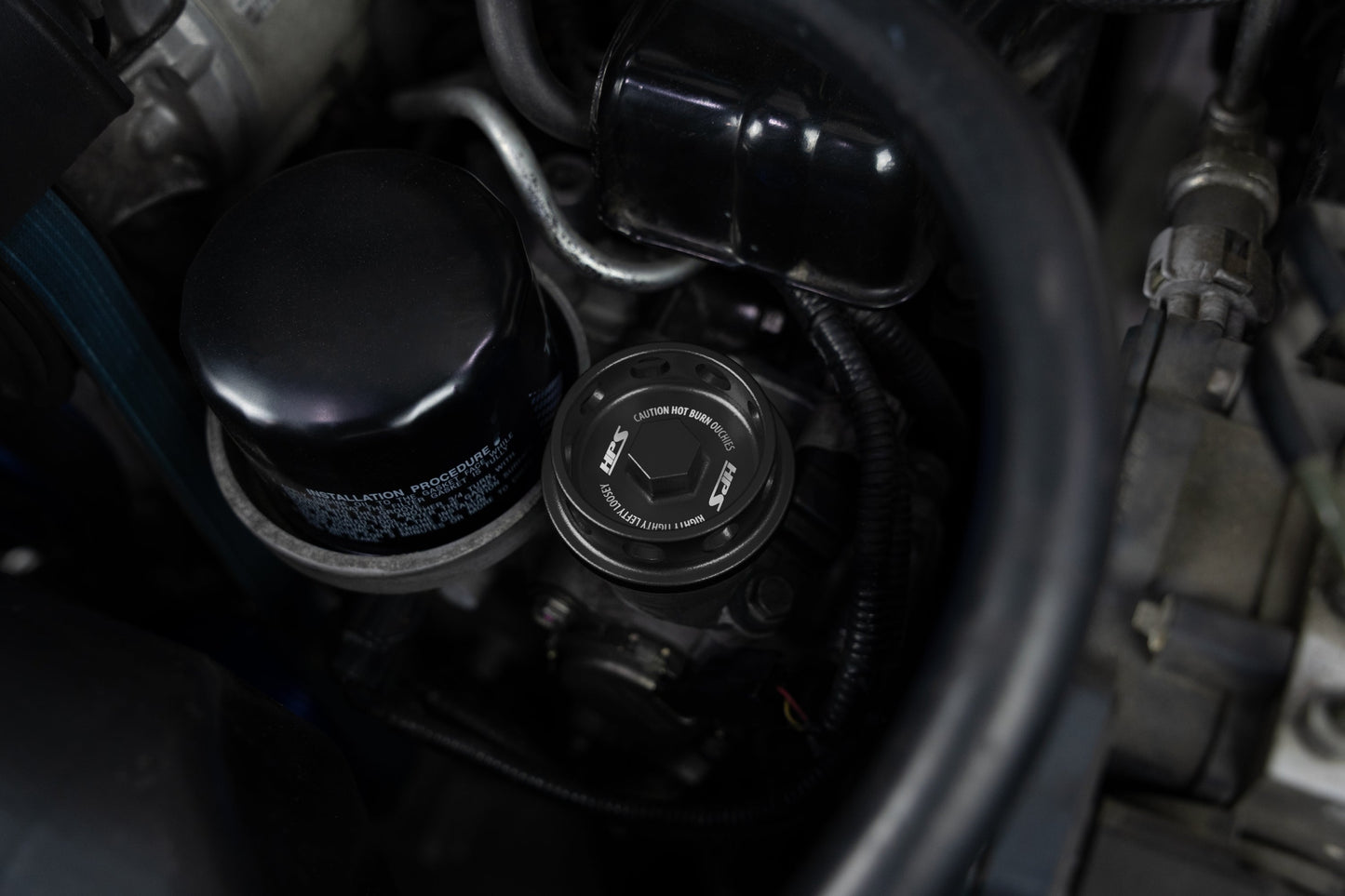 HPS Performance Billet Aluminum Engine Oil Filler Cap, Black, 5269-106WB