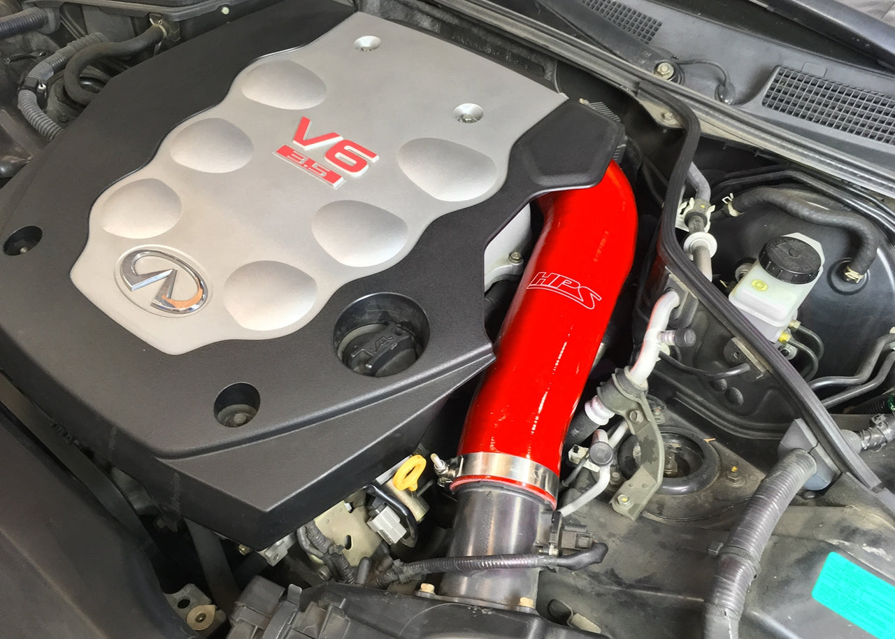HPS Performance High Temp Reinforced Silicone Air Intake Hose Kit, Red, 57-1592-RED