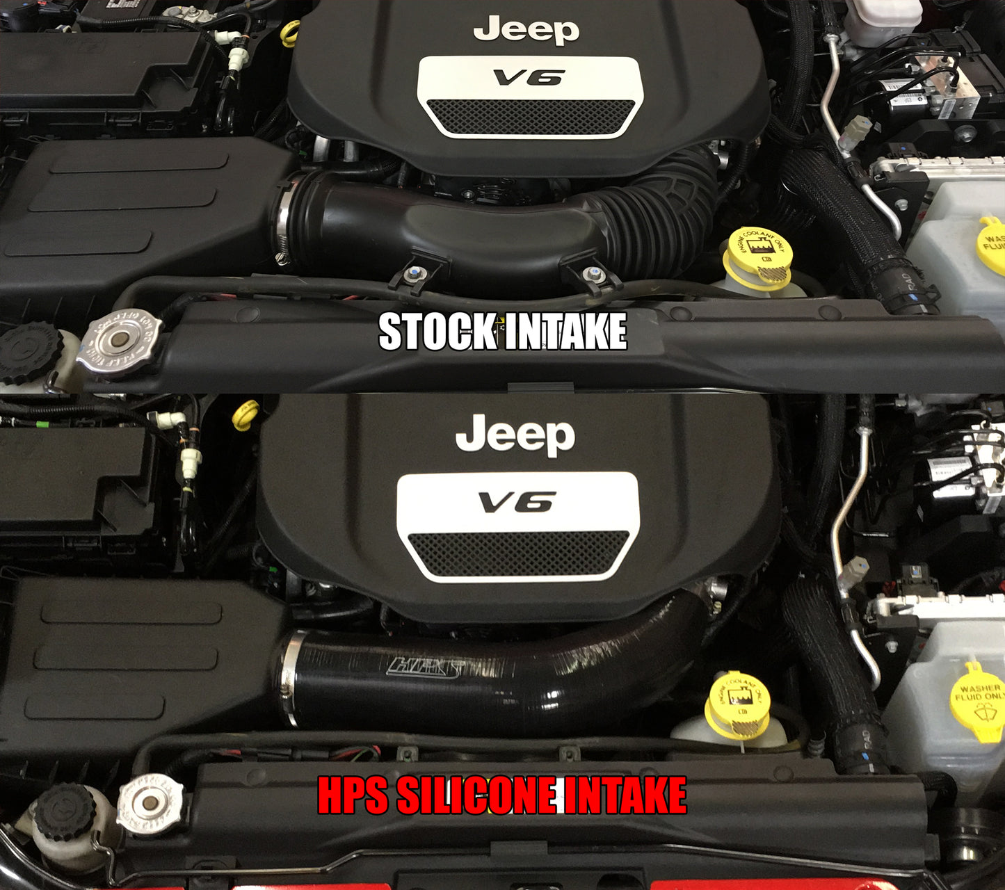 HPS Performance High Temp Reinforced Silicone Air Intake Hose Kit, Black, 57-1639-BLK