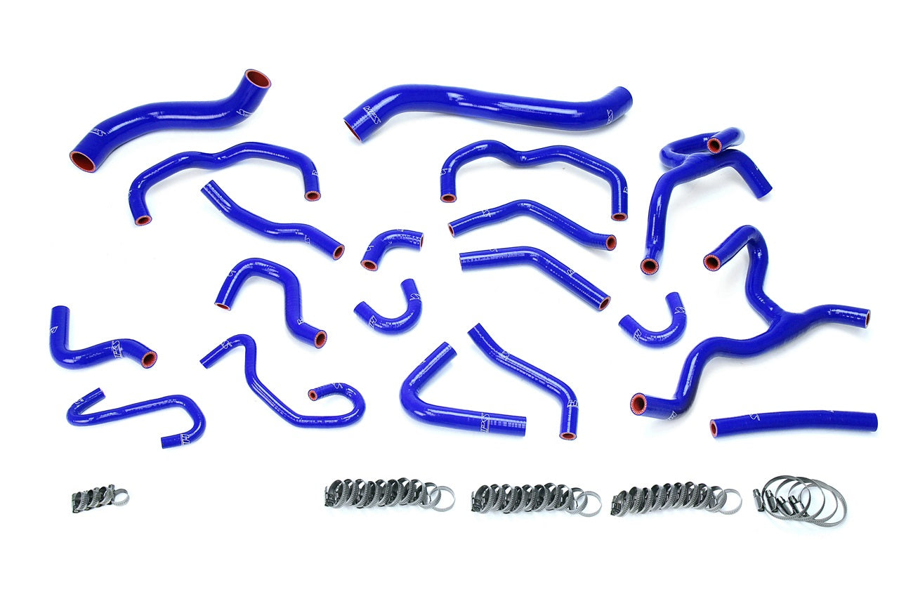 HPS Performance High Temp Reinforced Silicone Radiator and Heater Coolant Hose Kit Blue 57-1709-BLUE