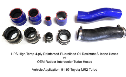 HPS Performance High Temp Reinforced Silicone Intercooler Hose Boots Kit, Black, 57-1711-BLK