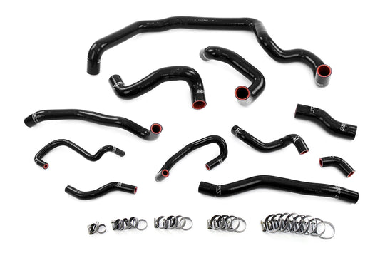 HPS Performance High Temp Reinforced Silicone Radiator Heater Water Pump and Expansion Tank Coolant Hose Kit Black 57-1995-BLK