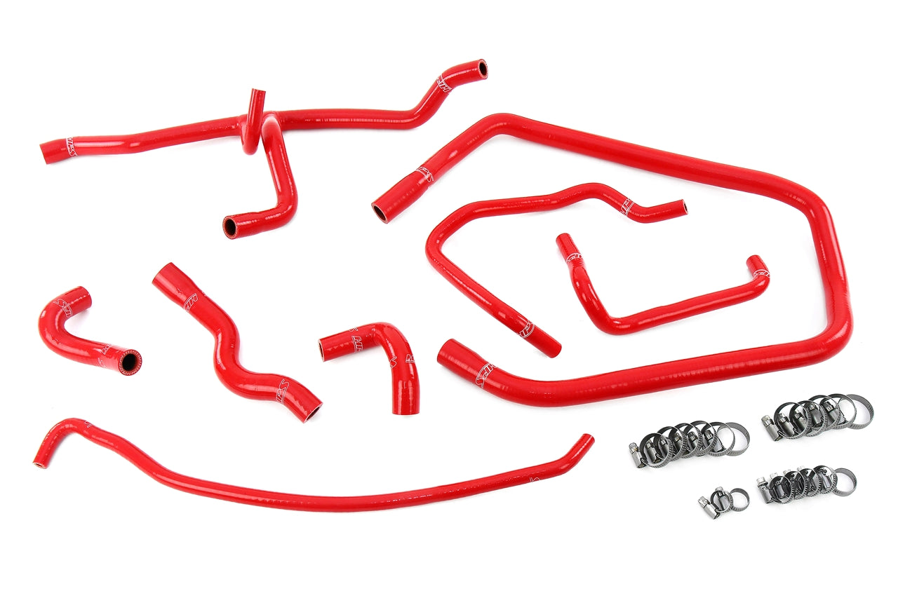 HPS Performance High Temp Reinforced Silicone Heater Throttle Body and Expansion Tank Coolant Hose Kit Red 57-2137-RED