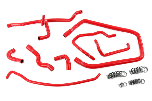 HPS Performance High Temp Reinforced Silicone Heater Throttle Body and Expansion Tank Coolant Hose Kit Red 57-2137-RED