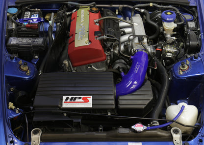 HPS Performance High Temp Reinforced Silicone Air Intake Hose Kit, Blue, 57-3004-BLUE