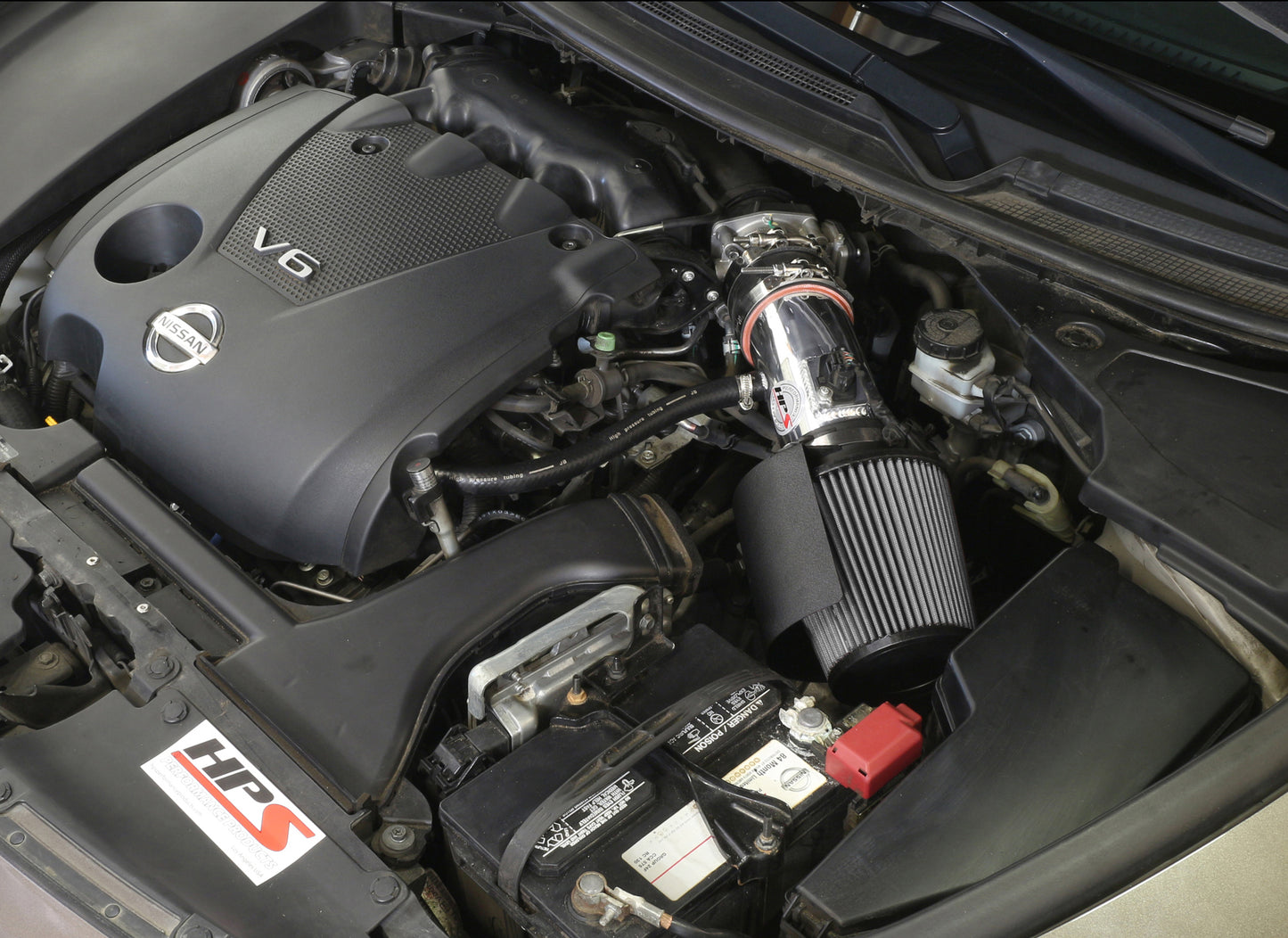 HPS Performance Air Intake Kit with Heat Shield, Red, 827-533R