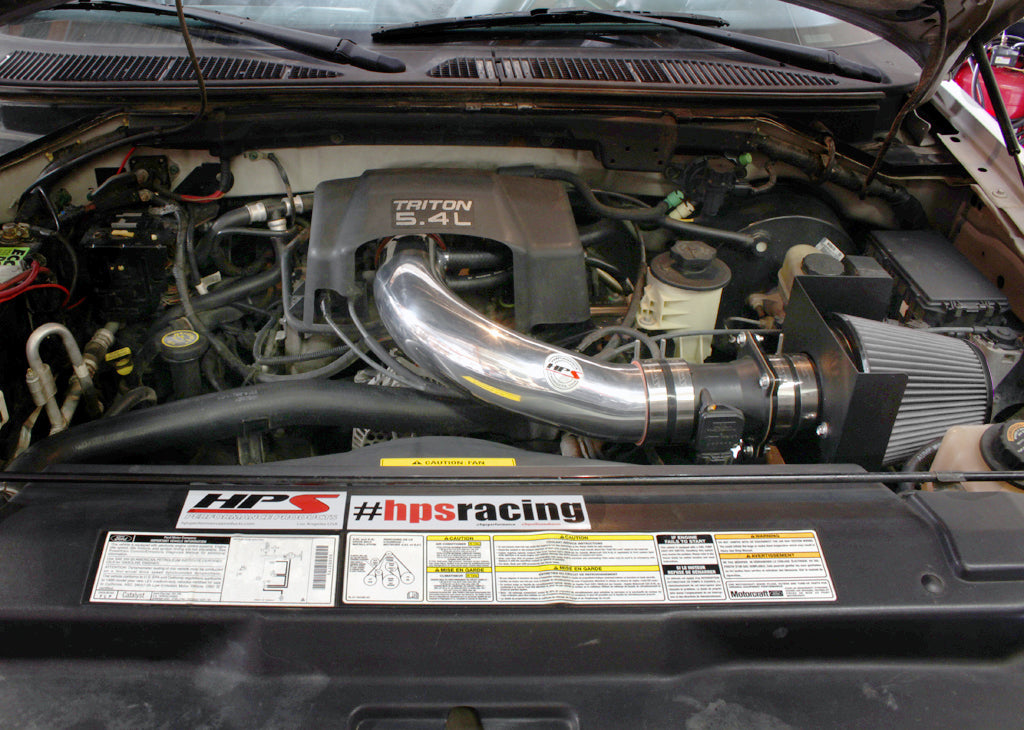 HPS Performance Air Intake Kit with Heat Shield, Polished, 827-540P