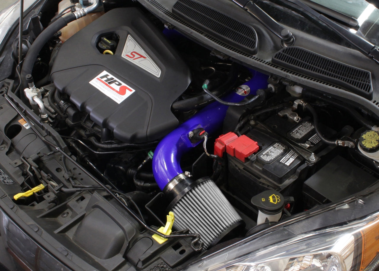HPS Performance Air Intake Kit with Heat Shield, Blue, 827-553BL