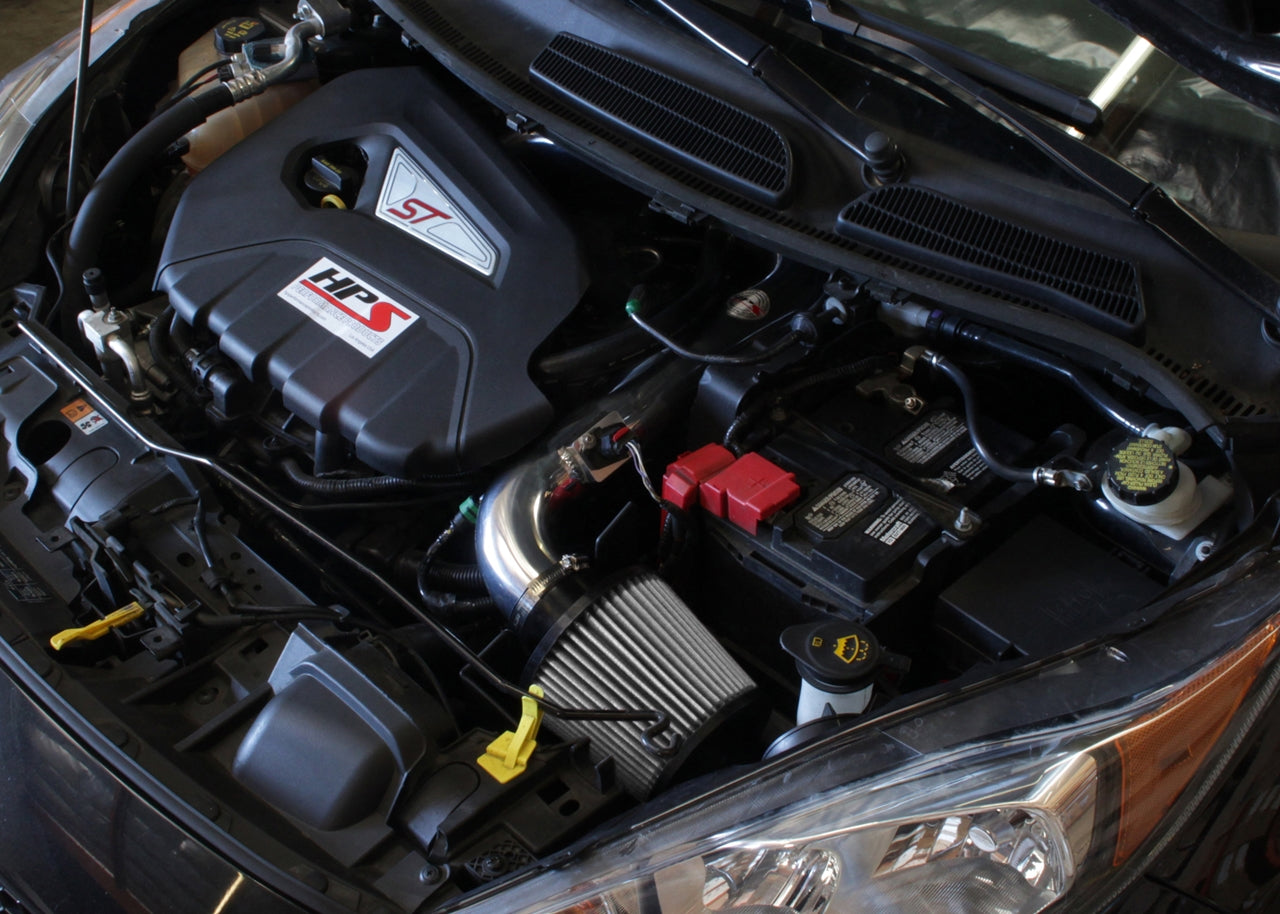 HPS Performance Air Intake Kit with Heat Shield, Polished, 827-553P