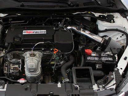 HPS Performance Air Intake Kit with Heat Shield, Polished, 827-555P