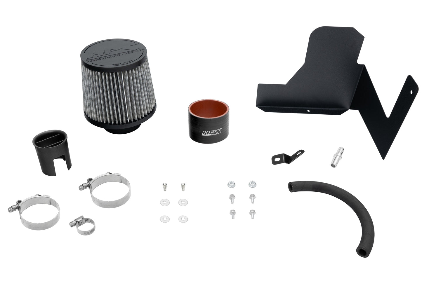 HPS Performance Air Intake Kit with Heat Shield, Polished, 827-563P