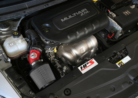 HPS Performance Air Intake Kit with Heat Shield, Red, 827-574R