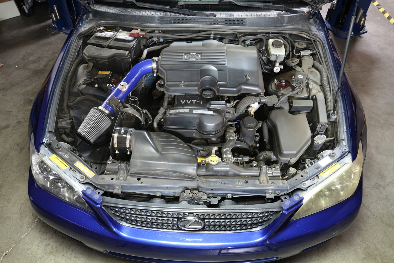 HPS Performance Air Intake Kit with Heat Shield, Blue, 827-590BL