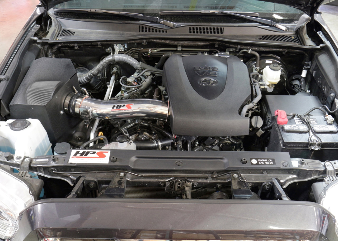 HPS Performance Air Intake Kit with Heat Shield, Polished, 827-595P