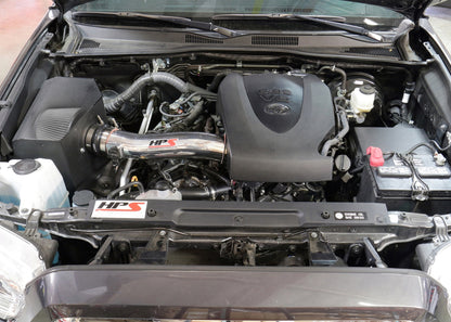 HPS Performance Air Intake Kit with Heat Shield, Polished, 827-595P