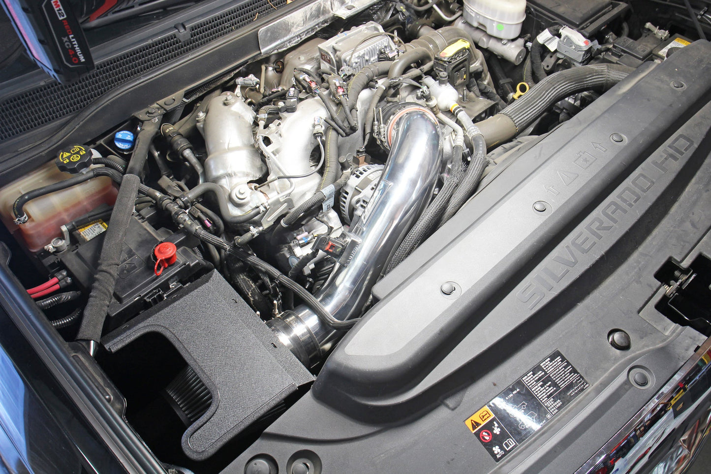 HPS Performance Air Intake Kit with Heat Shield, Red, 827-674R