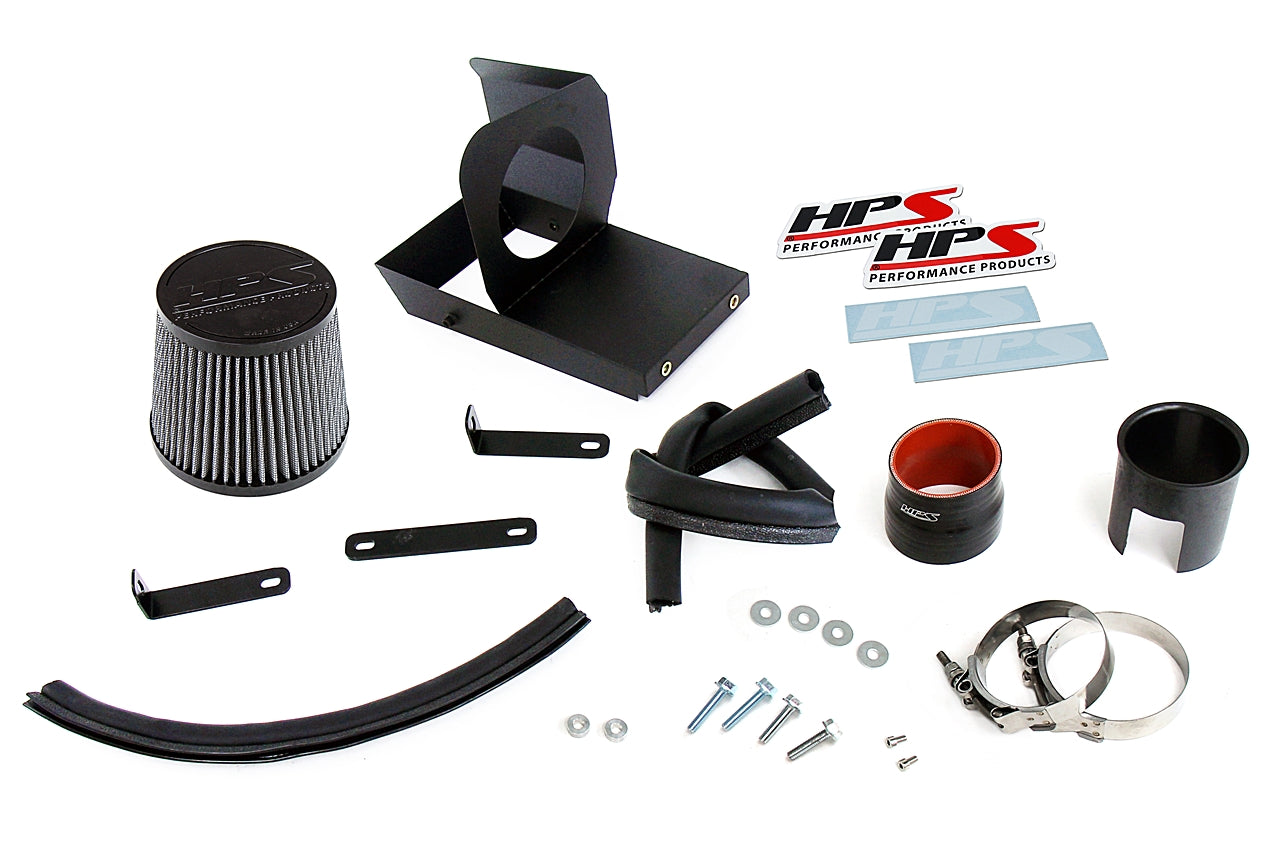 HPS Performance Air Intake Kit with Heat Shield, Red, 827-675R